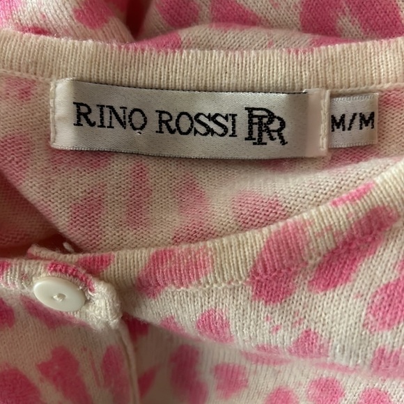 Vintage Lambswool Blend Rino Rossi Pink Cheetah Print Cardigan - Picture 7 of 8